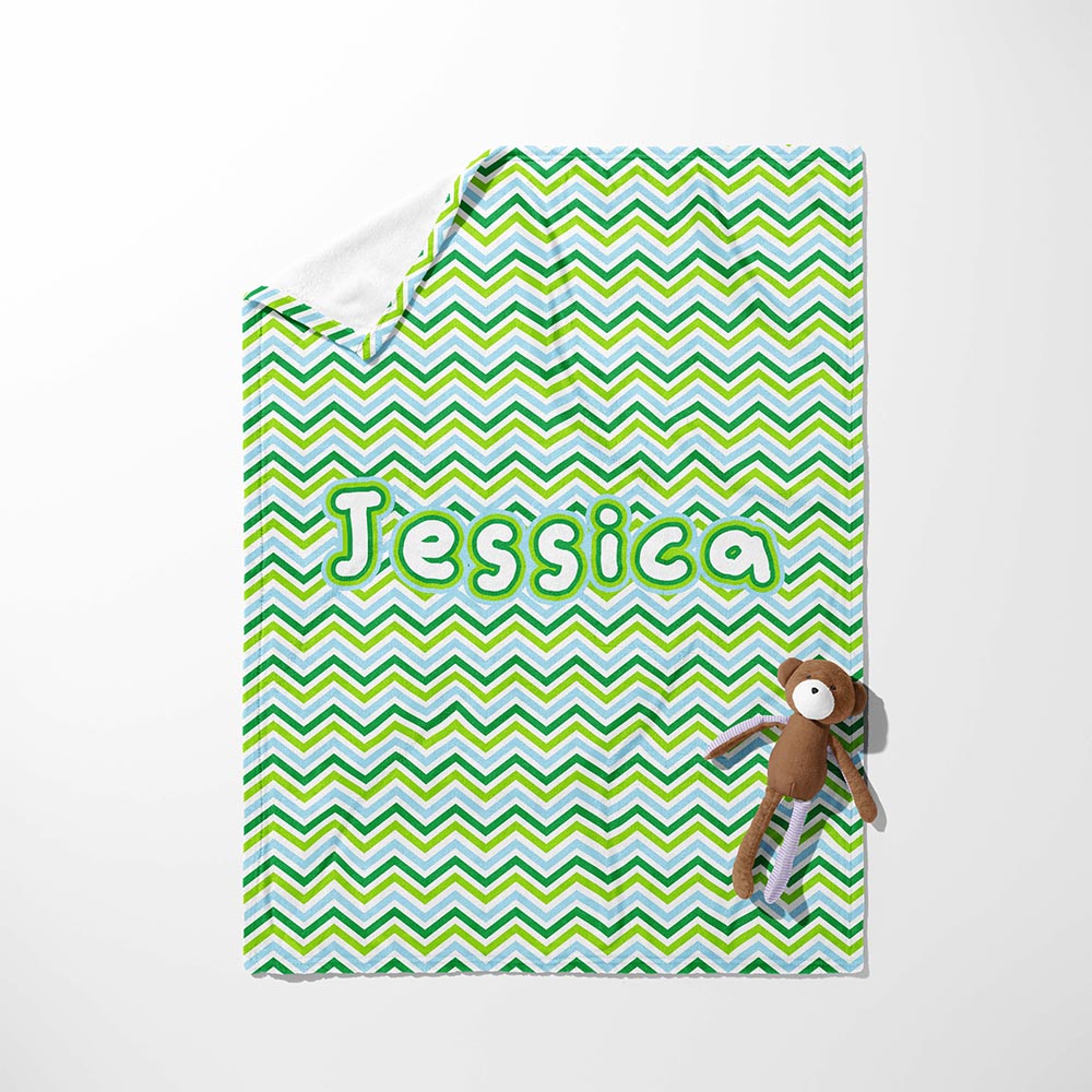 Green Zig Zag Zoom Blanket