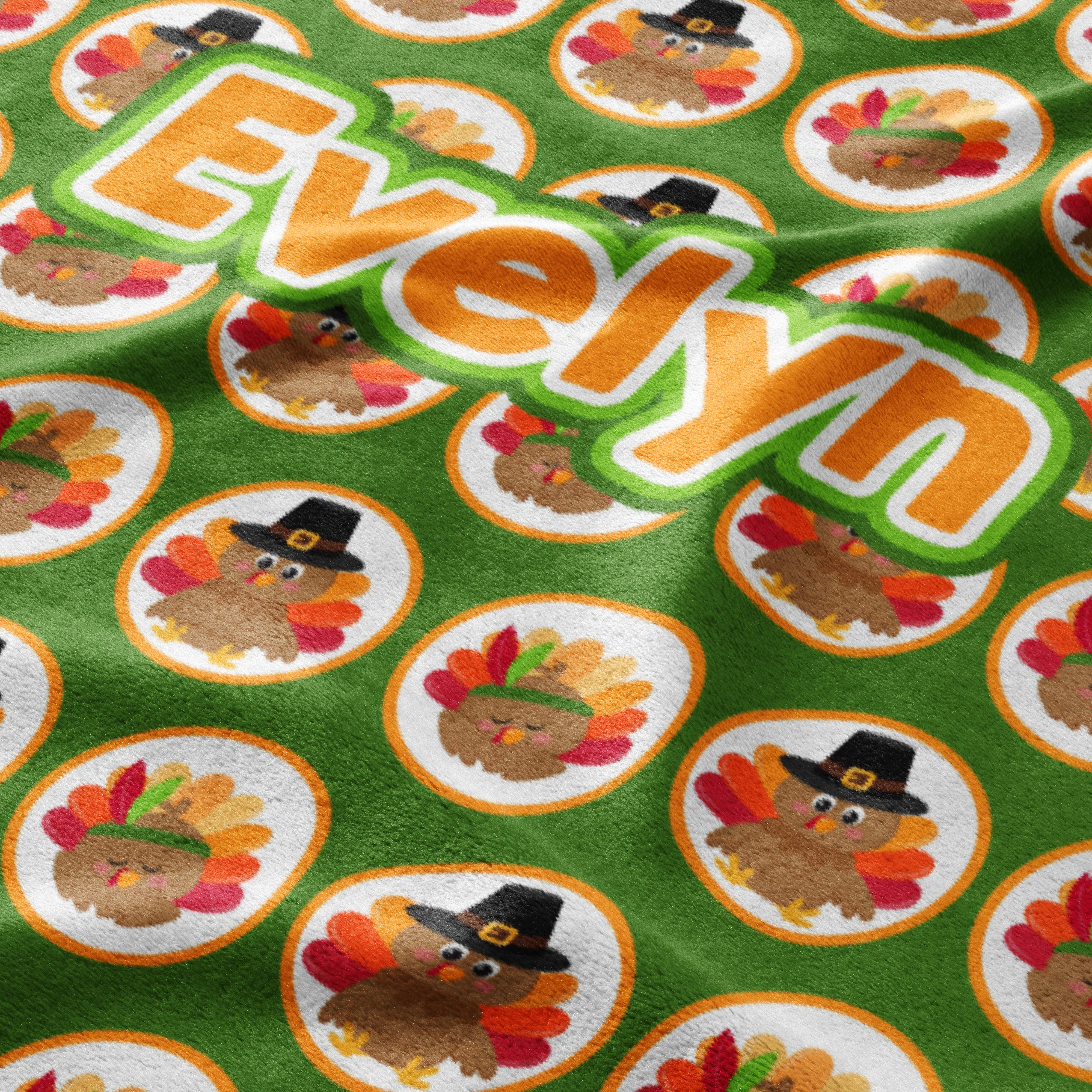 Turkey Time Circles Blanket