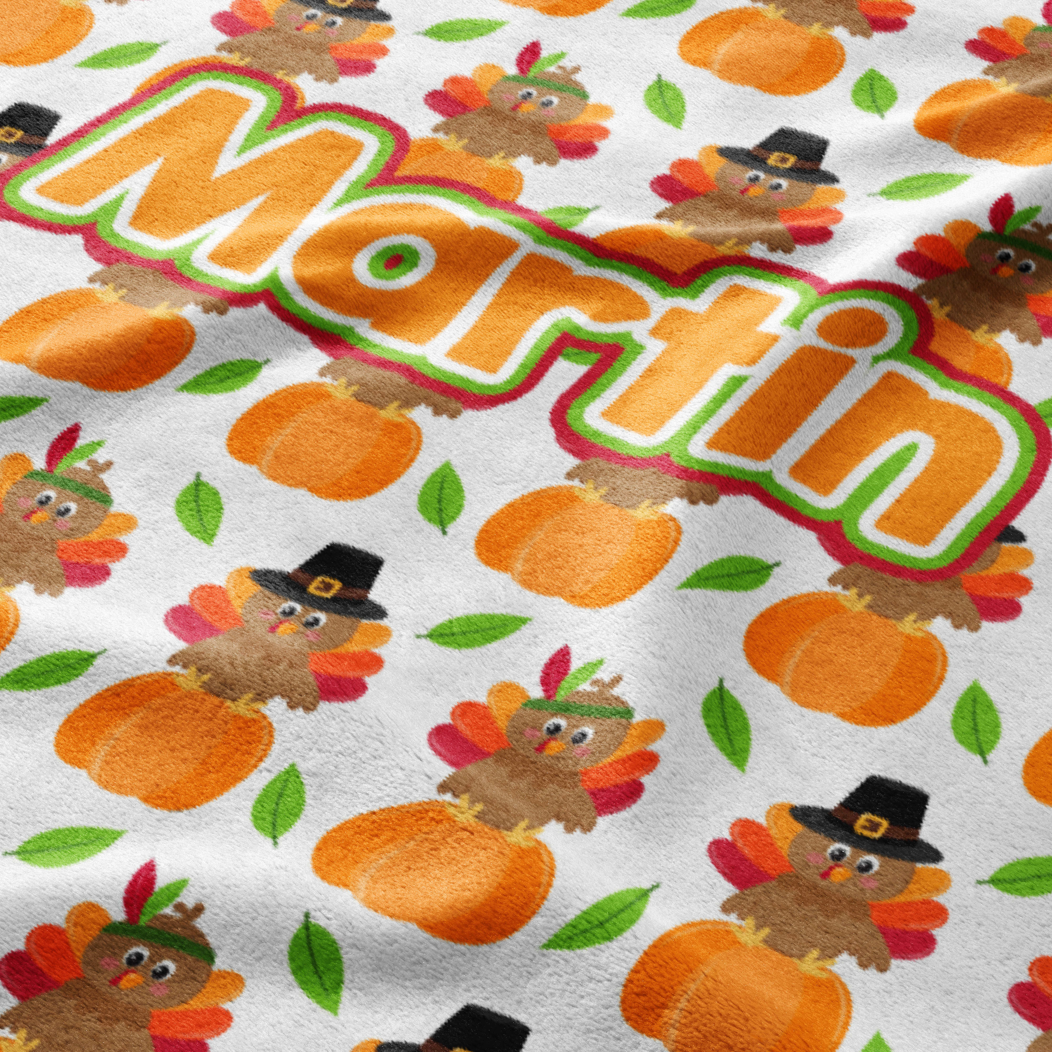 Pumpkin Patch Turkeys Blanket