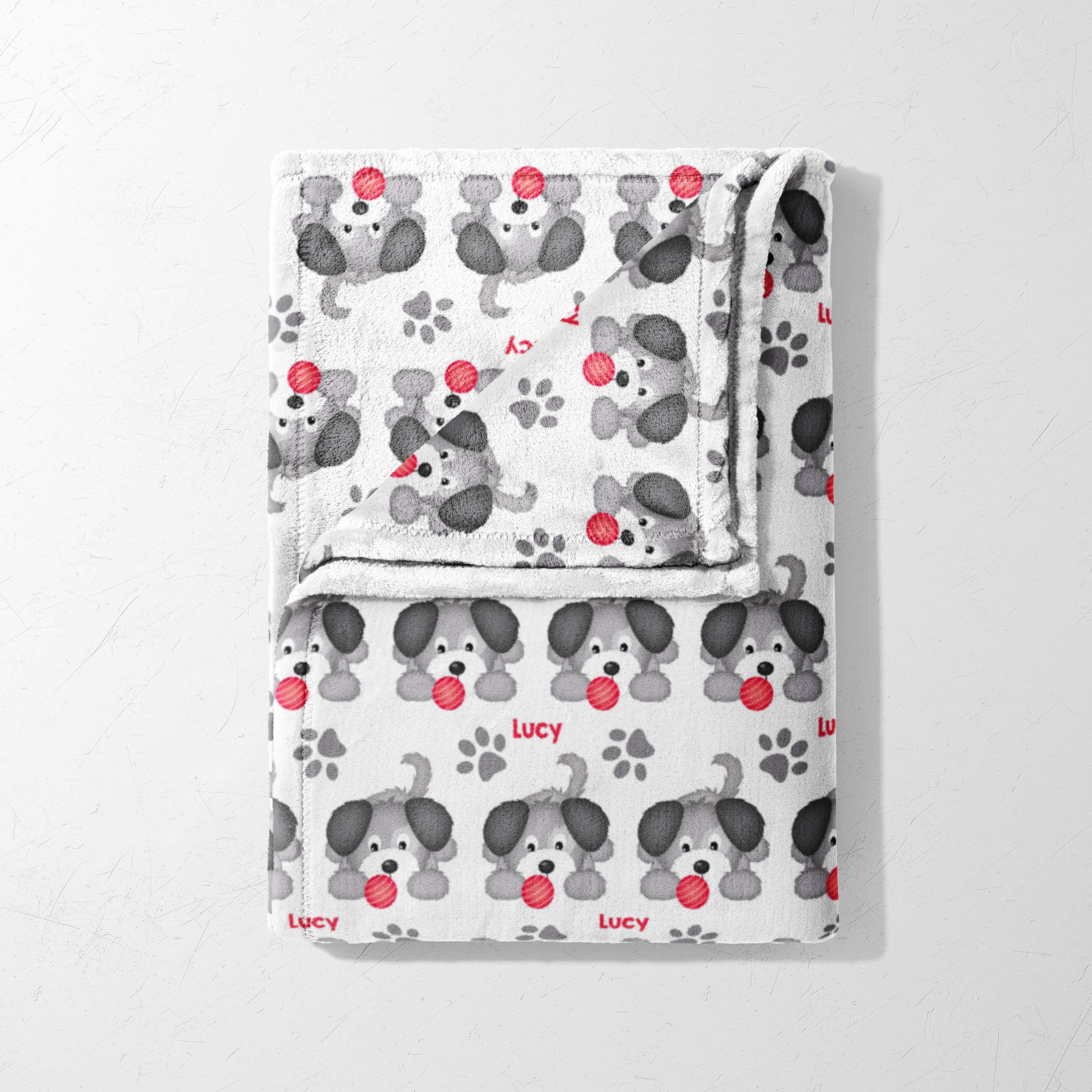 Playful Pup & Ball Blanket