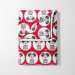 Red Collar Pups in Circles Blanket