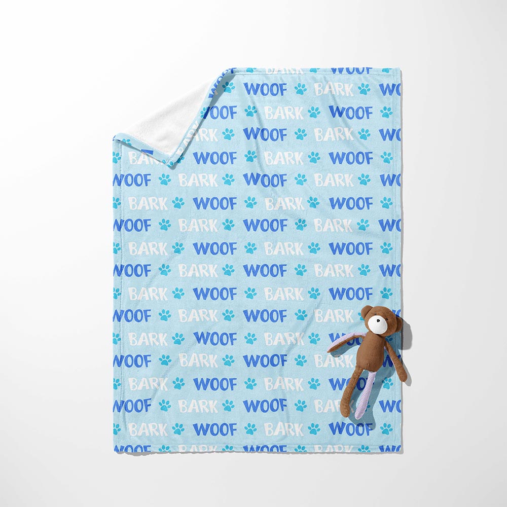 Woof & Bark Blue Paws Blanket