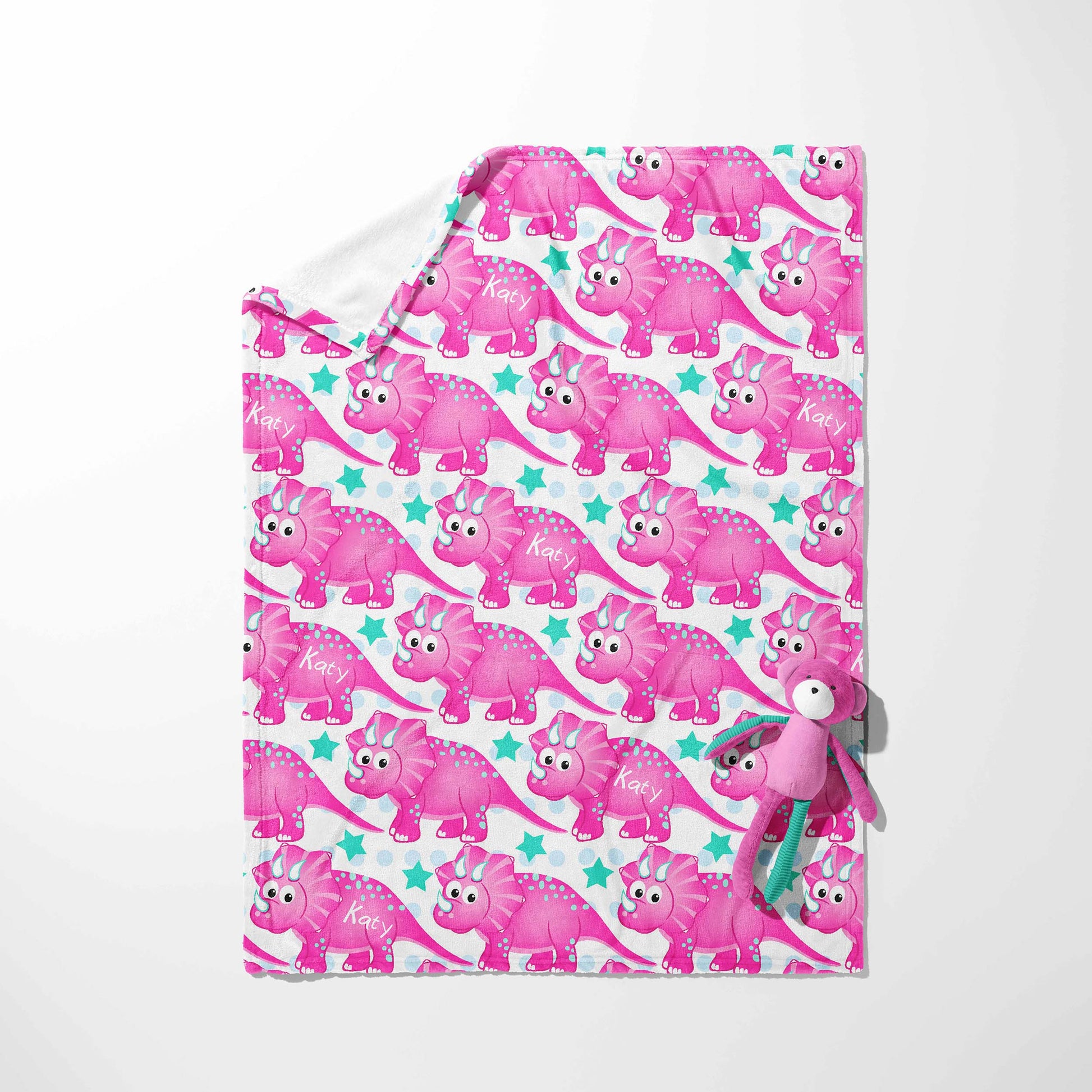 Tricera-top pink with bear full design blanket