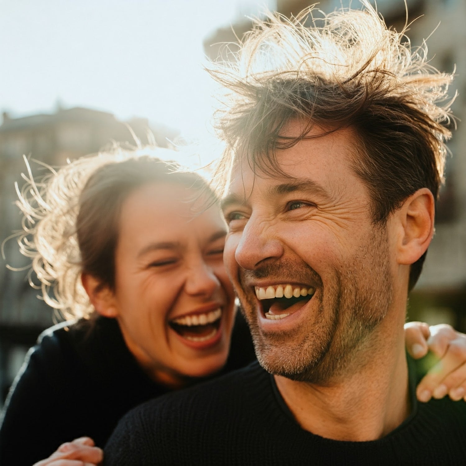 smiling mum and dad